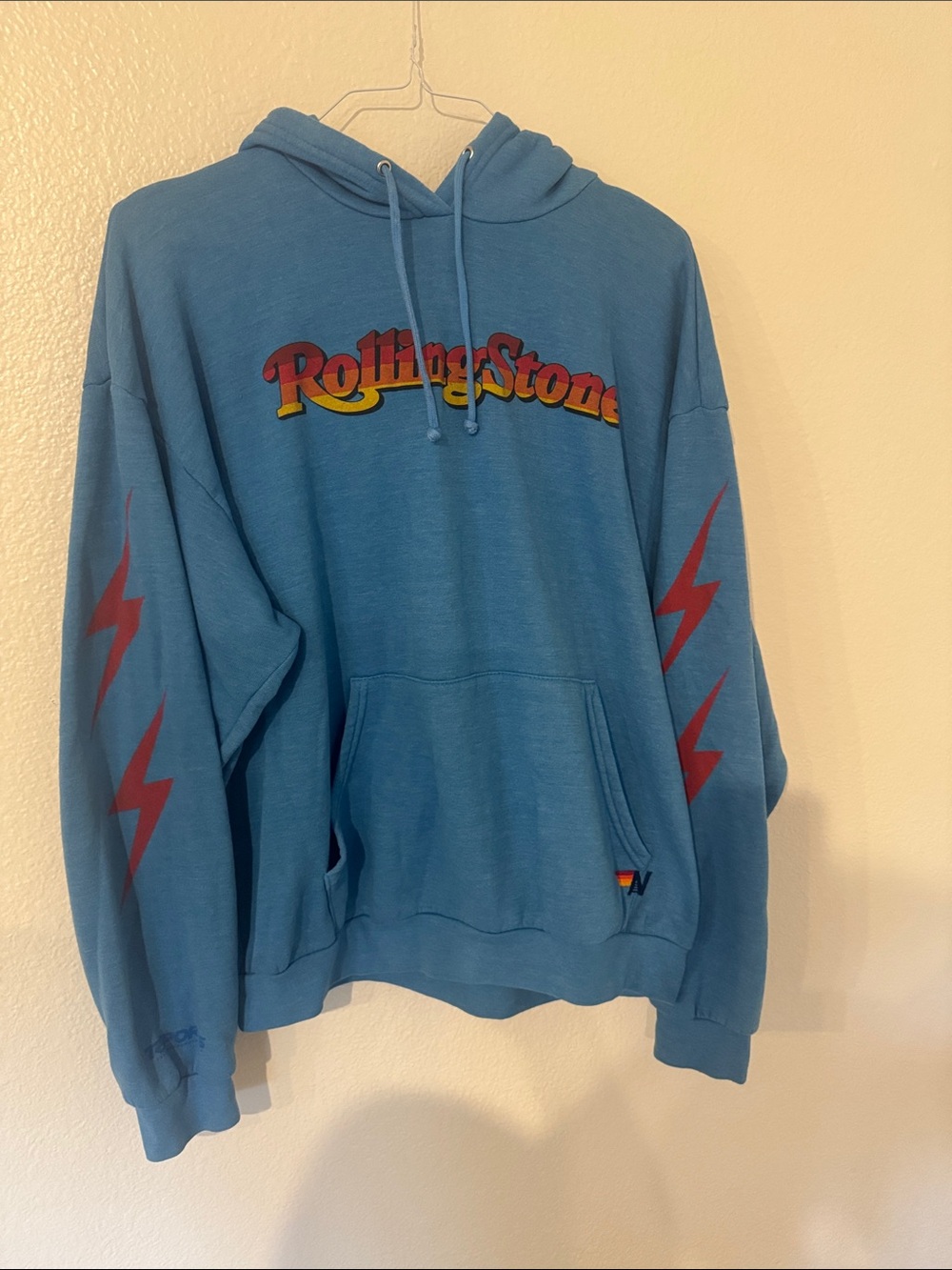 Aviator Nation Rolling Stone Limited Hoodie Large with red bolt